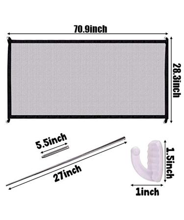 Portable Foldable Mesh Pet & Baby Safety Gate - 70.9x28.3 - Indoor/Outdoor Use - Install Anywhere - Black - Buy Online on GoSupps.com