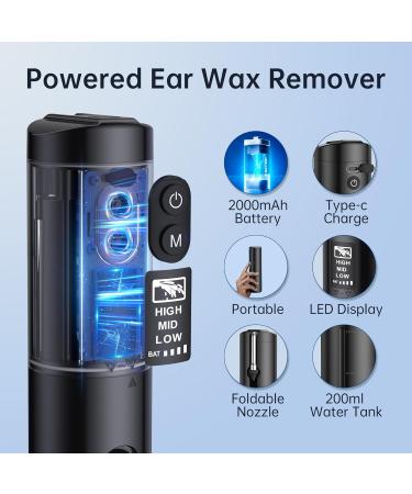 Buy Ear Wax Removal Tool - Water Powered LED Display Cleaner with 3 Modes USB Charging & 6 Reusable Tips | Safe & Effective Ear Cleaning Kit - Buy Online on GoSupps.com