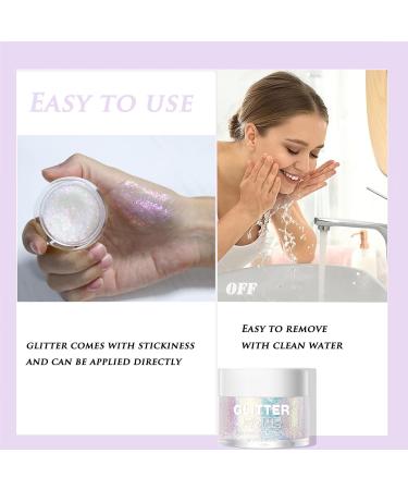 Body Glitter Gel 40ml Chunky Sequins for Hair Face & Body | Festival Makeup - Gold & Violet - Buy Online on GoSupps.com