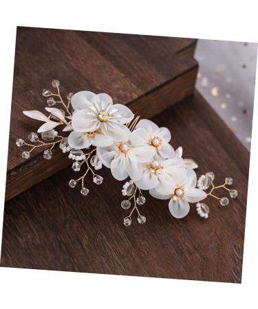 DOITOOL Hair Accessories Tiara Pearl Side Hair Comb Wedding Headwear Wedding Hair Flowers Cloth Hair Comb Wedding Hair Comb Bridal Side Combs Headgear Bride Gauze - Buy Online on GoSupps.com