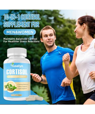Yuselyn Cortisol Supplements for Women & Men 10-in-1 Cortisol Detox Manager - High Cortisol Lowering Supplements with Magnesium Ashwagandha & L-Theanine for Balanced Calm & Stress Relief - Buy Online on GoSupps.com