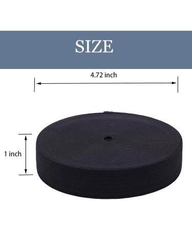 XKDOUS 1 Inch Black Knit Elastic Band for Sewing - 14 Yards | High Elasticity Waistband & Pants Waist | Ideal for Wig Making - Buy Online on GoSupps.com