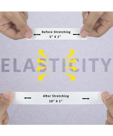 Sewing Elastic Band 1 Inch x 33FT White with Soft Tape Measure - High Elasticity Knit Stretch Band for Clothes, Wigs, Waistband - DIY Crafts - Buy Online on GoSupps.com