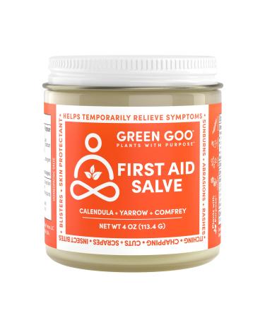 Green Goo First Aid Salve  All-Natural Cream for Healing Cuts  Scrapes  Blisters  Chafing  Sunburns & More  4 Oz First Aid 4 Ounce (Pack of 1)