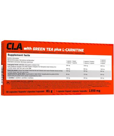 Olimp CLA with Green Tea & L-Carnitine 60 Capsules | Enhance Weight Loss & Boost Performance | International Shipping Available - Buy Online on GoSupps.com