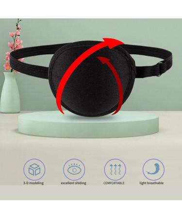 2 Pcs Eye Patch Medical Eye Patch Pirate Eye Patch Adjustable Eyepatch for Amblyopia or Strabismus for Left or Right Eyes Regular Use or Pirate Costume(Black) - Buy Online on GoSupps.com