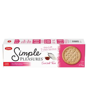 Simple Pleasures Social Tea - Classic Tea Cookie Baked with 9 Simple Ingredients 270g Traditional Cookies Social Tea 270g