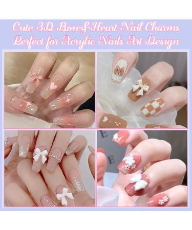 Shop 3D Pink Nail Charms: Bows Flowers & Pearls for DIY Manicure Accessories - International Shipping - Buy Online on GoSupps.com