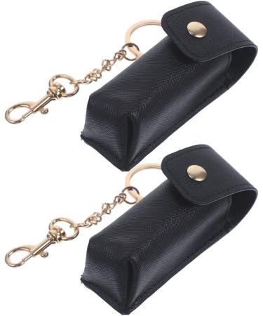 Lipstick Keychain Holder Set | Lip Balm Purse Storage | 2pcs Black Bag Organizer for Women - Buy Online on GoSupps.com