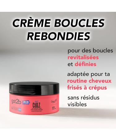 Got2b Vegan Curl and Coil Refresher Hair Cream Infused with Coconut Oil Castor Oil Argan Oil and Shea Butter Curl Enhancing 200ml - Buy Online on GoSupps.com