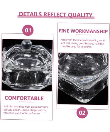 OUNONA Glass Jar Decor Candy Jar Nail Dish for Acrylic Nails Dappen Dish for Acrylic Nails Acrylic Nail Tools Nail Cups Nail Art Accessories Manicure Nail Dish Glass Diamond Wedding 1 - Buy Online on GoSupps.com