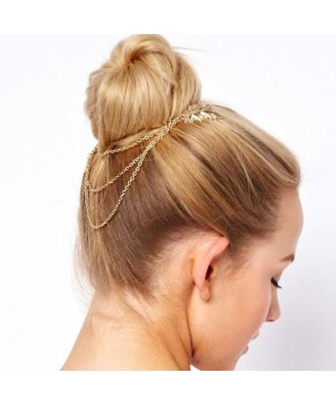 Jovono Gold Leaf Hair Comb & Bohemian Headband for Women | Elegant Headwear for International Shipping - Buy Online on GoSupps.com