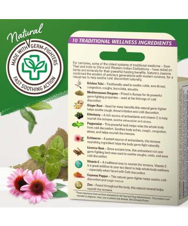 Nature's Jeannie Cold Care Tea - Peppermint Herb Flavor - 9 Tea Bags with Zinc, Vitamin C, Elderberry - Soothes Cold Discomfort - Buy Online on GoSupps.com