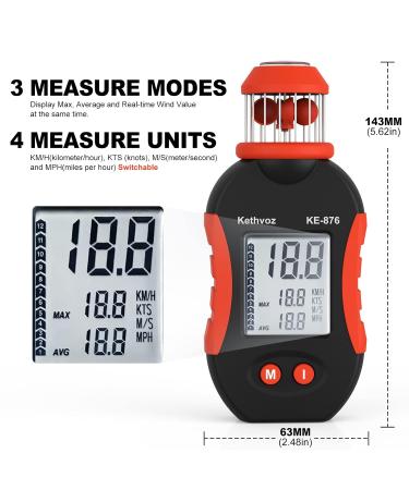Buy Kethvoz Digital Wind Meter Anemometer - Handheld Cup Wind Speed Gauge for Sailing Windsurfing Drones & HVAC | Accurate Air Flow Measurement 0.7-42m/s - Buy Online on GoSupps.com