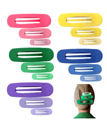 15 Pack Alligator Multicolor Pink Green Blue Yellow Purple Hair Clips for All Hair Types - Non-Slip Large Medium Small Barrettes - Mix and Match Hair Accessories