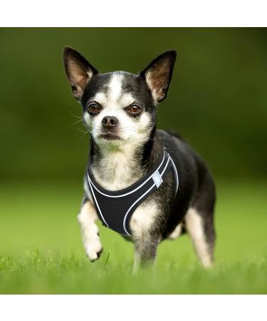 Heele Adjustable Reflective Dog Harness - Soft Mesh for Small & Medium Dogs | Breathable Black 2XS | Ultimate Comfort & Safety (1 Pack) - Buy Online on GoSupps.com