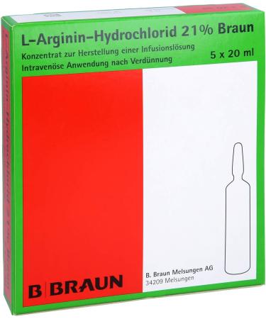 L-Arginine Hydrochloride 21% - 5x20ml Concentrate for Infusion | Buy Quality Supplements Online - International Shipping - Buy Online on GoSupps.com