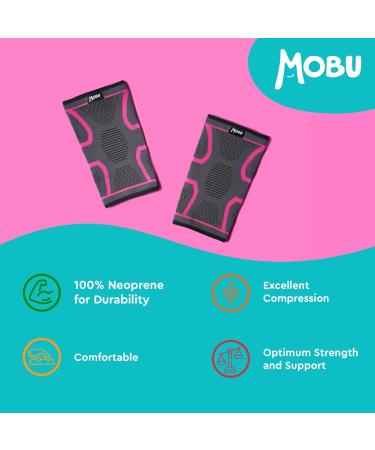 MOBU Knee Sleeves - Comfort & Flexibility - Compression Knee Sleeves for Arthritis Joint Pain & Support Ligament Injury Meniscus Tear - Running Weight Lifting Sports - Large Black - 2 Pack Black L - Buy Online on GoSupps.com