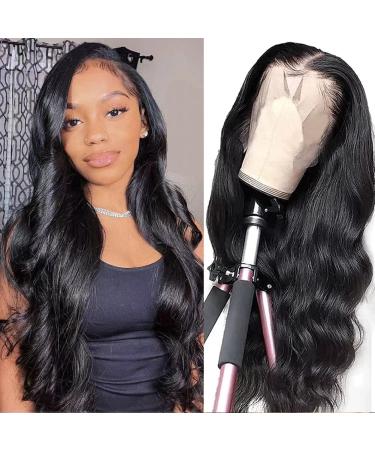 MEIKING Body Wave Lace Front Wigs Human Hair 13x4 Lace Frontal Glueless Wigs for Black Women 180% Density HD Lace Front Wigs Human Hair Pre Plucked with Baby Hair Natural Hairline(28inch  13x4 body wave wig) 28 Inch Natu...