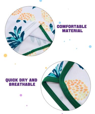 Girls Long Sleeve Two Piece Swimsuit UPF 50+ Protection | Green Pineapple | 3-4 Years - Buy Online on GoSupps.com