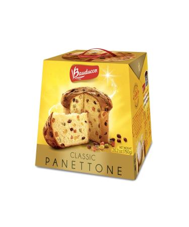Bauducco Panettone Classic - Moist & Fresh Fruit Holiday Cake - Traditional Italian Recipe With Candied Fruit & Raisins  The Perfect Gift During the Holidays - 26.2oz 26.2 Ounce (Pack of 1)
