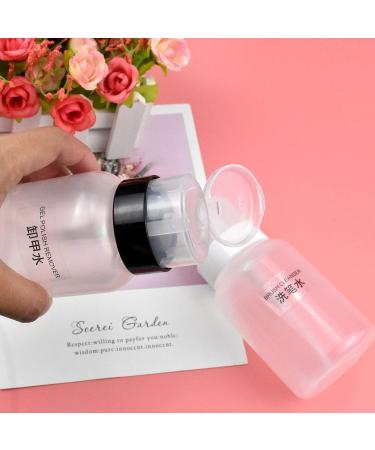 KYSUN 2 Pieces Push Down Bottle Container 200 ml Nail Art Liquid Empty Bottle Nail Polish Remover Liquid Bottle Nail Liquid Dispenser for Makeup and Nail Polish Black and White - Buy Online on GoSupps.com