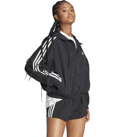 Buy adidas Women's Essentials 3-Stripes Woven Windbreaker Jacket - Stylish & Functional Black/White - International Shipping Available - Buy Online on GoSupps.com