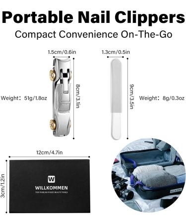 WILLKOMMEN Nail Clippers Set with Catcher for Men Car Shape Anti-Splash Toe Nail Clippers Ultra Sharp Sturdy Fingernail and Toenail Clipper Cutters(Silver) Car Shape-Silver - Buy Online on GoSupps.com