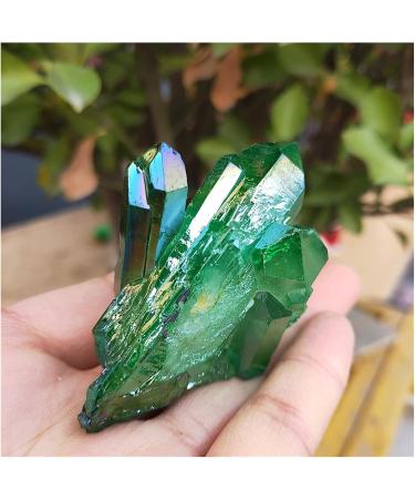 78grams Natural Green Angel Aura Quartz Crystal Cluster Titanium Coating Quartz Cluster Electroplating Stone - Buy Online on GoSupps.com