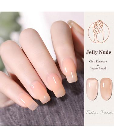 Nude Nail Polish Jelly Nude Nail Varnish Chip Resistant & Water Based Translucent Gel Polish Quick Dry Nail Polish for Art Manicure DIY at Home Highly Pigmented Nail Varnish - Buy Online on GoSupps.com