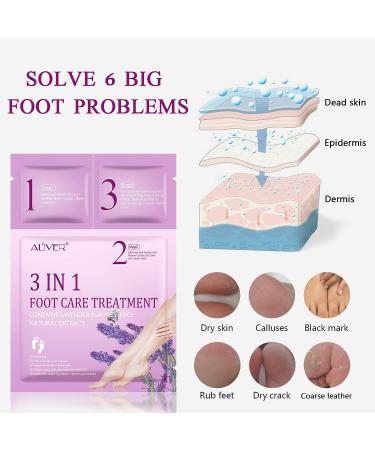 Foot Peel Mask with Natural Lavender Extract - 3 Pack for Smooth, Soft Feet | Removes Dead Skin & Calluses - Easy 3 Step Foot Care System - Buy Online on GoSupps.com