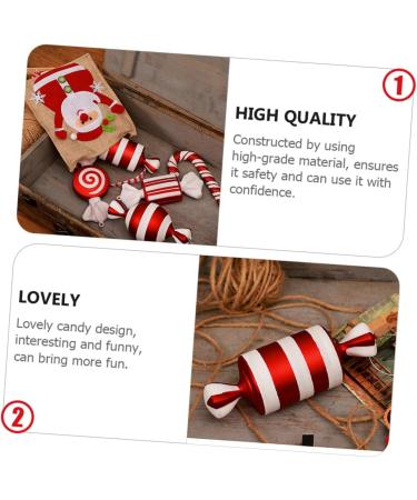Zerodeko 1pc Christmas Candy Decoration christmas tree Cosmetics candy decorate Xmas Adornment outdoor christmas decorations decor Ornament pendant pvc set red Christmas household Red 15X6X6CM - Buy Online on GoSupps.com
