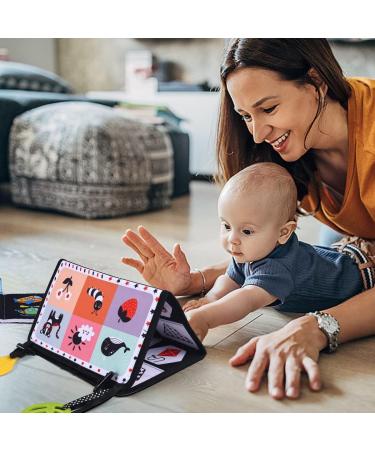Kilpkonn Baby Fabric Book Toy | Montessori Mirror & Crawl Toys for 0-6 Months | Black & White Baby Prone Play - Buy Online on GoSupps.com
