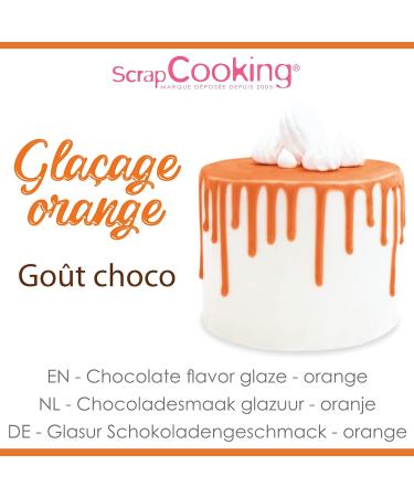ScrapCooking Drip Cake Glaze Orange 130g | Quick-Drying Decoration for Cakes Pies & Donuts - Perfect for Birthdays & Halloween - Buy Online on GoSupps.com