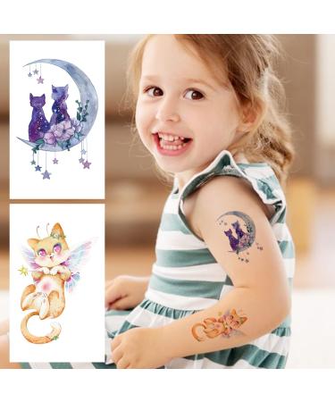 Father.son Watercolor Cat Temporary Tattoos - Cute Kitty Designs for Girls Kids - Waterproof Fake Body Art Stickers - Animal Birthday Party Supplies - Pet Lover Favors - Meow Arts and Crafts - Buy Online on GoSupps.com