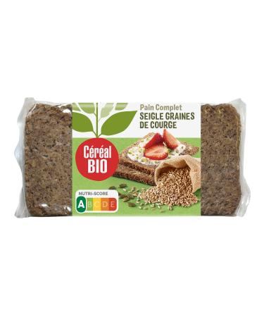 Organic Cereal Whole Grain Rye Bread with Organic Pumpkin Seeds - High in Fiber - Ideal for Breakfast - 500g (7 slices)