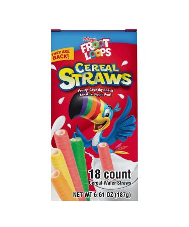Kellogg's Cereal Straws Froot Loops - Childhood Nostalgic Treat for Drinking and Eating - Pack of 3, 18 Count - Buy Online on GoSupps.com