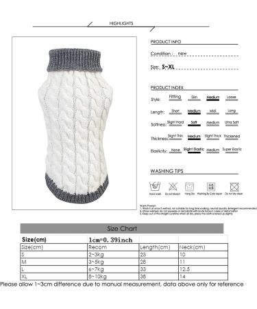 Gojiny Dog Sweater Vest - Warm Crocheted Coat for Small Medium & Large Dogs - Soft Knit Jacket in White - Buy Online on GoSupps.com