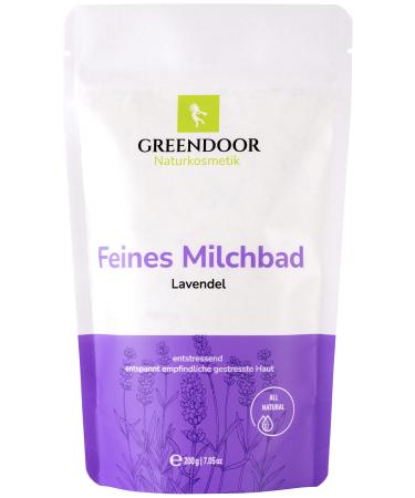 Greenendoor milk bath lavender 200g from the natural cosmetics manufacture skin nourishing milk bathroom natural bathing additive biodegradable nature relaxation pool wellness bathroom gifts - Buy Online on GoSupps.com