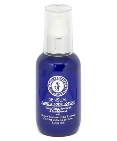 Sensual Organic Hand & Body Lotion with Sandalwood Patchouli and Ylang Ylang Pure Essential Oils Shea Butter Cocoa Butter and Vitamin E/Handmade/Natural/Vegan/Cruelty Free (100ml)