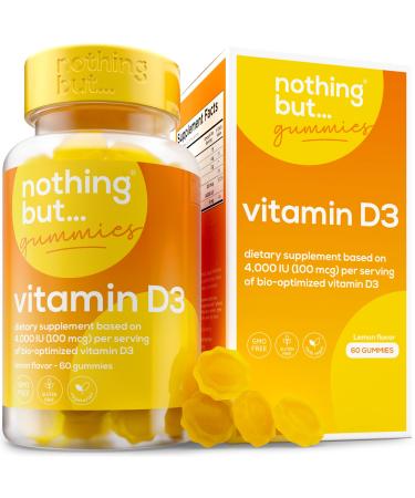 * Vitamin D3 Gummies for Adults 4000 IU - Vitamin D for Calcium Absorption Supports Immune System Bone & Mood Vitamin D Gummies Supplement Vegan Chewable Vitamin D 60 Gummies