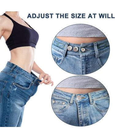16-Piece Jean Buttons Set for Loose Jeans | No Sew, No Tools Needed | Instant Snap Tack Replacement | Reusable & Adjustable Metal Pants Button | Silver - Buy Online on GoSupps.com