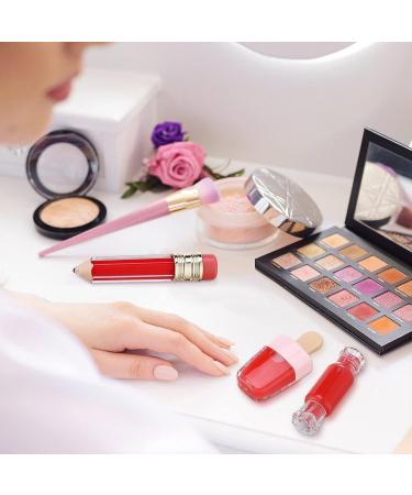28-Piece Lip Gloss Tube Set: Ice Cream, Pencil, and Lollipop Shaped Containers with Mini Funnels - Buy Online on GoSupps.com