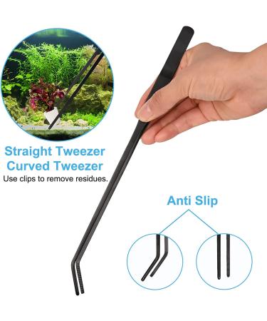 6-in-1 Aquarium Aquascape Tools Kit | Stainless Steel Plant Tweezers, Scissors, Scrapers | Fish Tank Cleaner Set with PH Paper & Net Bag - Buy Online on GoSupps.com