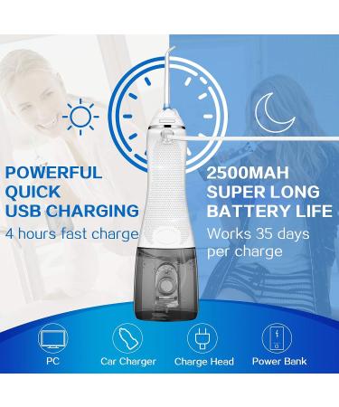 Binefia Water Flosser Cordless | 5 Modes, 360 Rotation, IPX7 Waterproof | 6 Jet Tips, 300ML Tank | USB Rechargeable Teeth Cleaner for Home/Travel - Buy Online on GoSupps.com