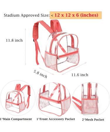 Cute Pink Clear Stadium Approved Mini Backpack - 12x12x6 - Buy Online on GoSupps.com