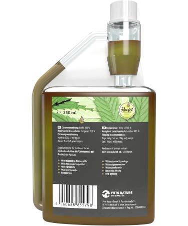 Pets Nature Hemp Oil for Dogs & Cats - 100% Natural Cold-Pressed Hemp Oil with Omega-3 & 6 - Premium Quality Made in Germany (250ml) - Buy Online on GoSupps.com