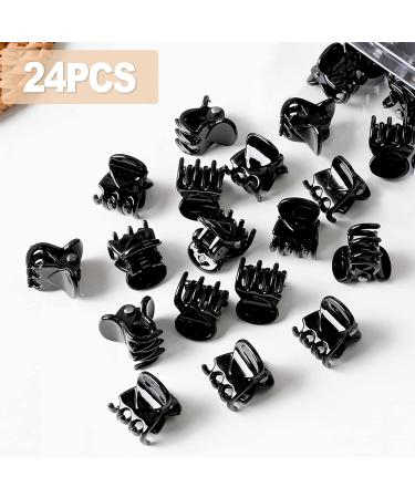 Hanyousheng 24 Pcs Mini Hair Clips - Non-Slip Black Plastic Claw Clips for Women and Girls | Hair Accessories - Buy Online on GoSupps.com