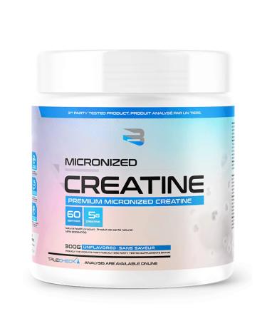 Believe Supplements Micronized Creatine Powder | 5g Vegan Micronized Creatine Monohydrate Powder | Increased Muscle Mass Improved Strength Power & Performance | 60 Servings 300g (Pack of 1)