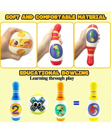 Guuozzli Kids Bowling Set - Soft Foam Digital Bowling Toy for Toddlers | Includes 10 Pins & 2 Balls | Boys and Girls 3+ Years - Buy Online on GoSupps.com